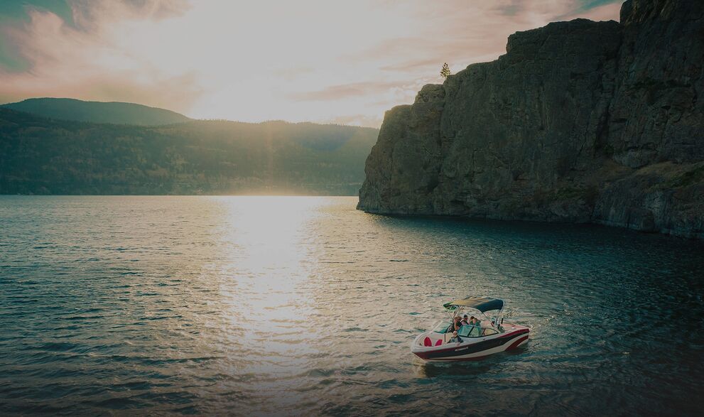 Downtown Marina boat on the Okanagan lake