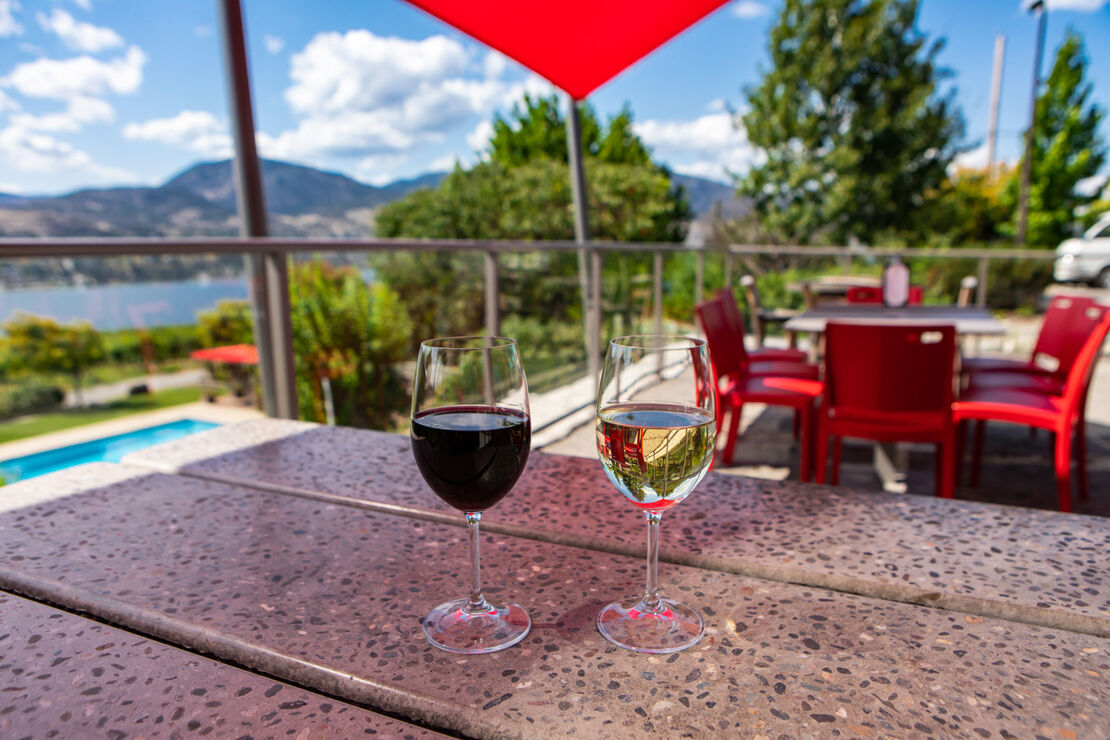 Wine and dine on Okanagan Lake near our downtown Kelowna marina. 