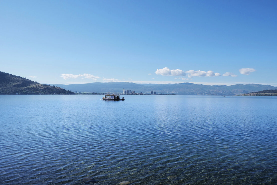 View of Kelowna taken between Raymer Bay and Bear Creek provincial park, the second and third stops on our northern boat route.&nbsp;